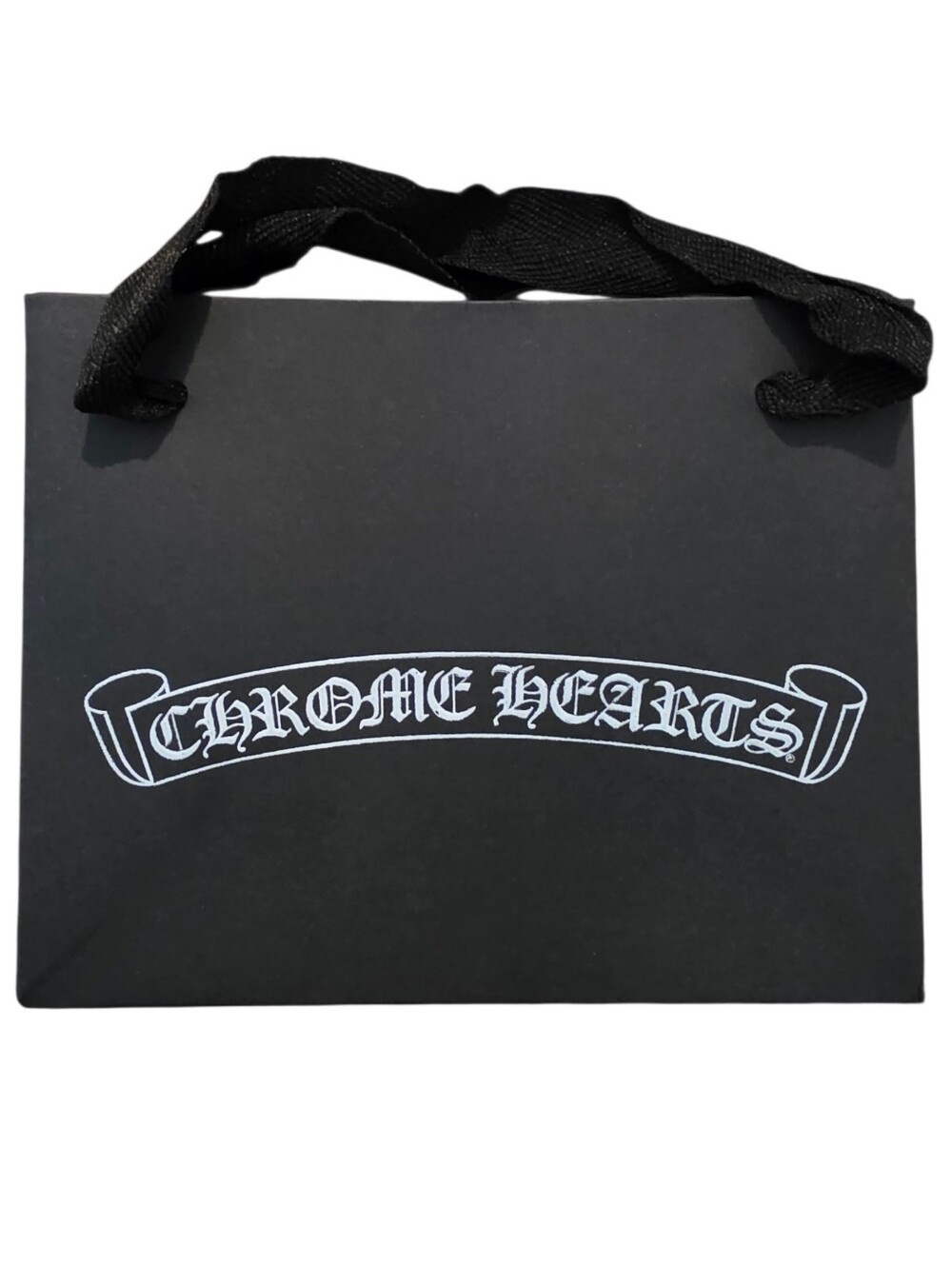 Chrome Hearts Black and White Logo Shopping Bag & Velvet Dust Bag